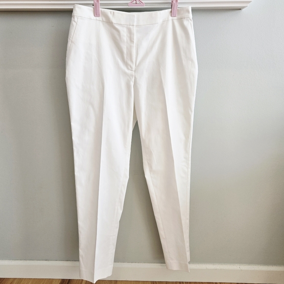 Calvin Klein Pants - Calvin Klein White Dress Trousers, Faux Pockets Tapered Slim Leg Size 10 NWT